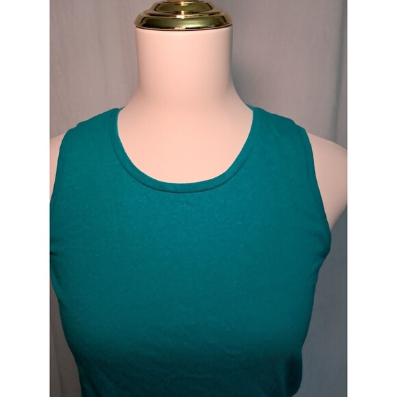 J.Crew Knot Front Tank Top Green Cotton Polyester Stretch Relaxed Fit Size XXS - Picture 3 of 9